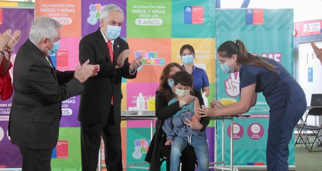 Presidente Piñera da inicio a vacunación contra el COVID-19 en niños de 3 a 5 años